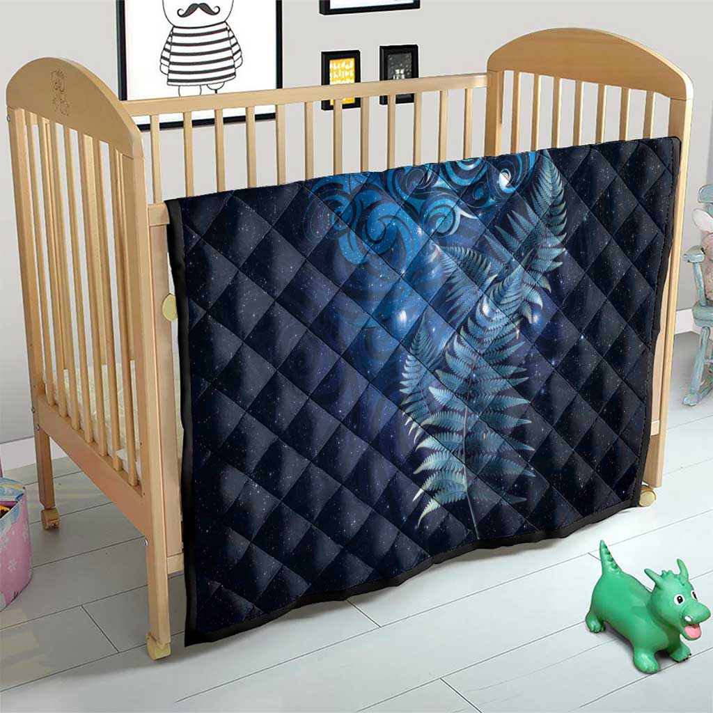 Matariki New Zealand Maori Silver Fern Quilt Galaxy Blue Sky Style