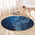 Matariki New Zealand Maori Silver Fern Round Carpet Galaxy Blue Sky Style
