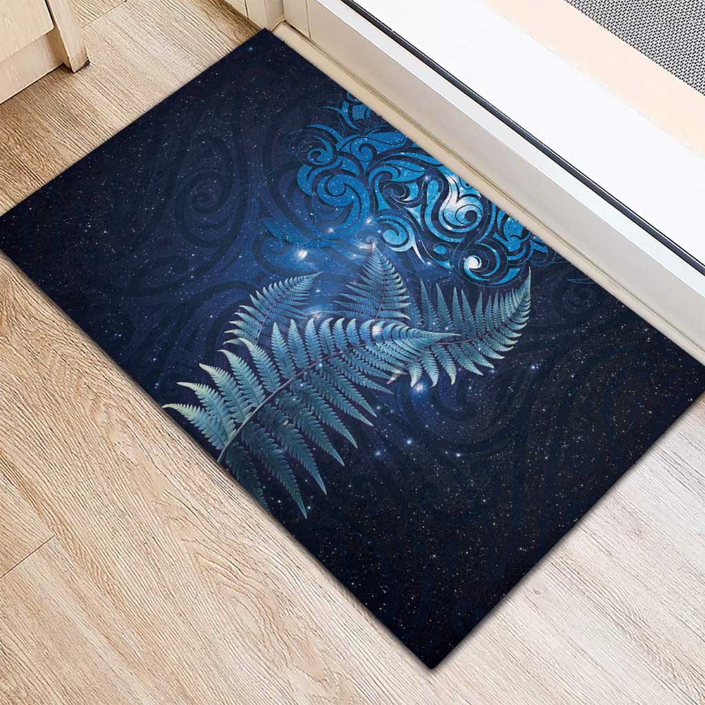 Matariki New Zealand Maori Silver Fern Rubber Doormat Galaxy Blue Sky Style LT03 - Polynesian Pride