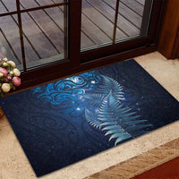 Matariki New Zealand Maori Silver Fern Rubber Doormat Galaxy Blue Sky Style LT03 - Polynesian Pride