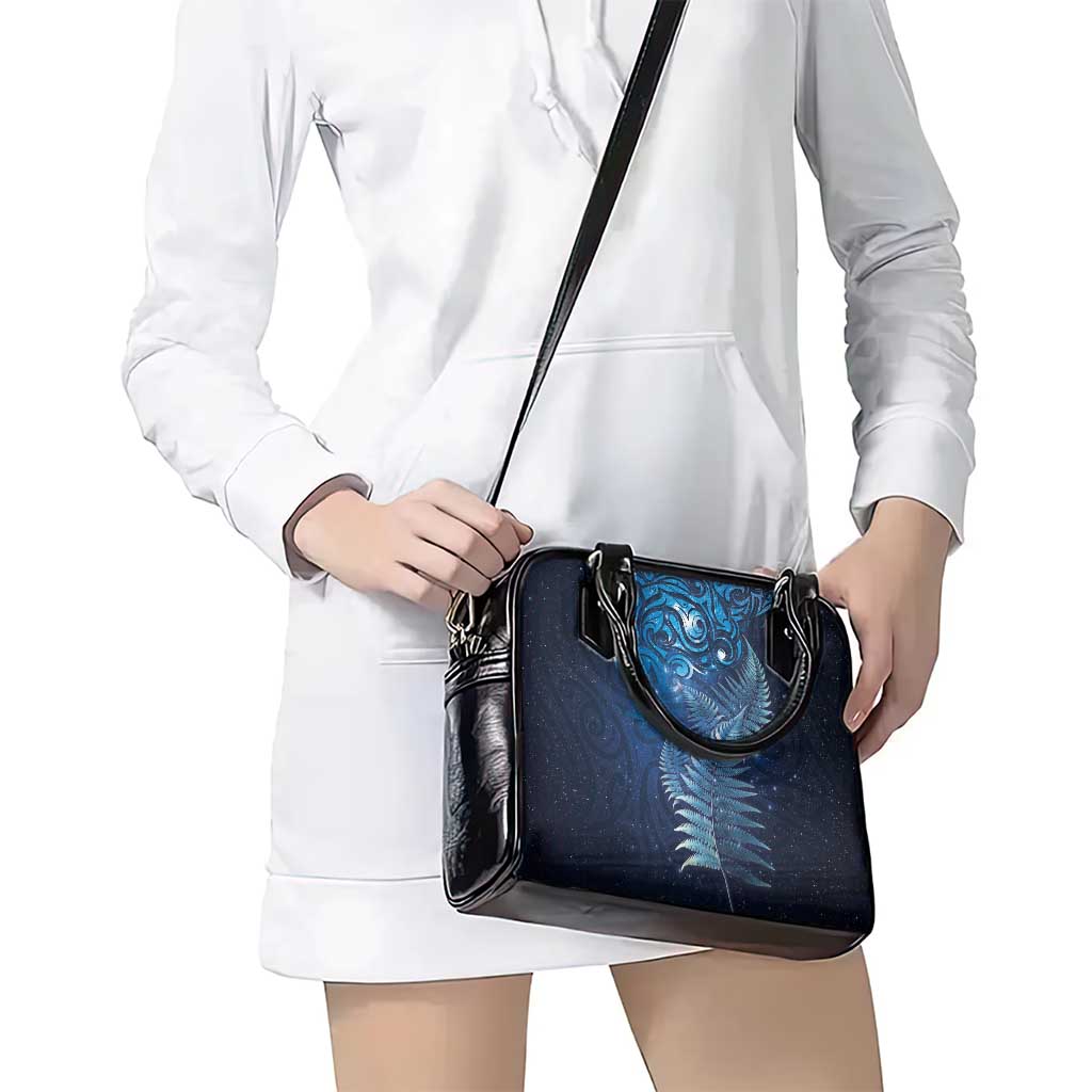 Matariki New Zealand Maori Silver Fern Shoulder Handbag Galaxy Blue Sky Style