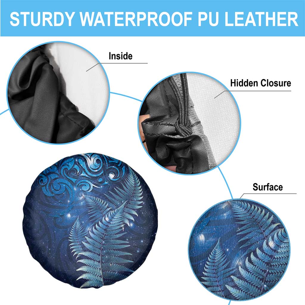 Matariki New Zealand Maori Silver Fern Spare Tire Cover Galaxy Blue Sky Style
