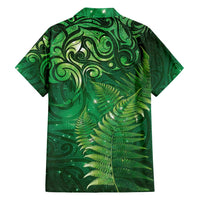 Matariki New Zealand Maori Silver Fern Family Matching Off Shoulder Maxi Dress and Hawaiian Shirt Galaxy Green Sky Style LT03 - Polynesian Pride