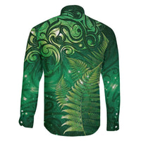 Matariki New Zealand Maori Silver Fern Family Matching Off Shoulder Maxi Dress and Hawaiian Shirt Galaxy Green Sky Style LT03 - Polynesian Pride