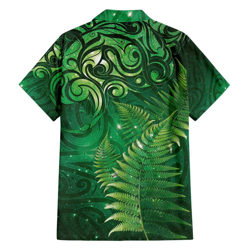 Matariki New Zealand Maori Silver Fern Family Matching Tank Maxi Dress and Hawaiian Shirt Galaxy Green Sky Style LT03 - Polynesian Pride