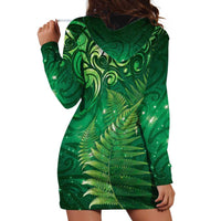 Matariki New Zealand Maori Silver Fern Hoodie Dress Galaxy Green Sky Style LT03 - Polynesian Pride