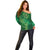 Matariki New Zealand Maori Silver Fern Off Shoulder Sweater Galaxy Green Sky Style