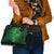 Matariki New Zealand Maori Silver Fern Shoulder Handbag Galaxy Green Sky Style