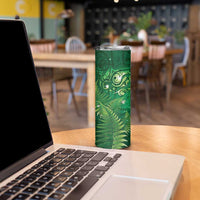 Matariki New Zealand Maori Silver Fern Skinny Tumbler Galaxy Green Sky Style LT03 - Polynesian Pride