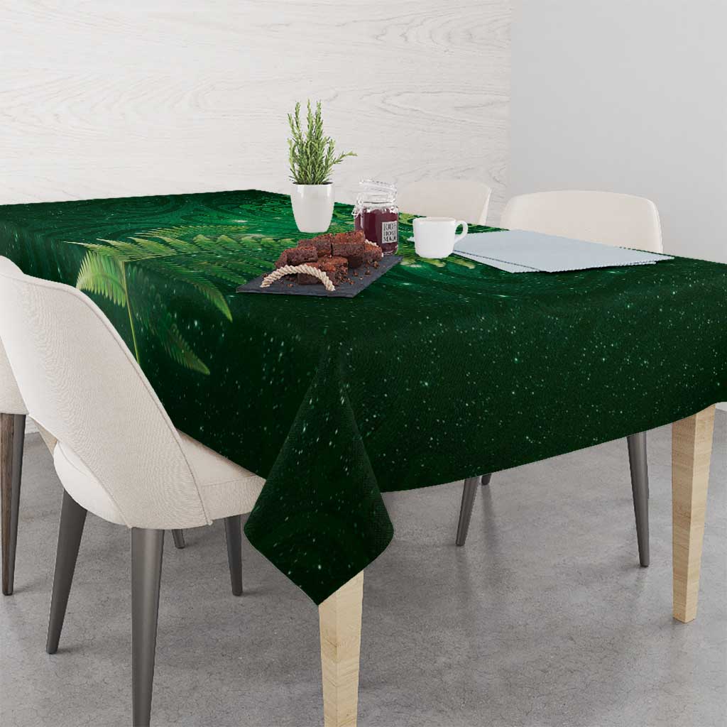 Matariki New Zealand Maori Silver Fern Tablecloth Galaxy Green Sky Style