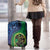 New Zealand Matariki Fern Frond Koru Luggage Cover with Galaxy Blue Sky and Green Paua Shell Art