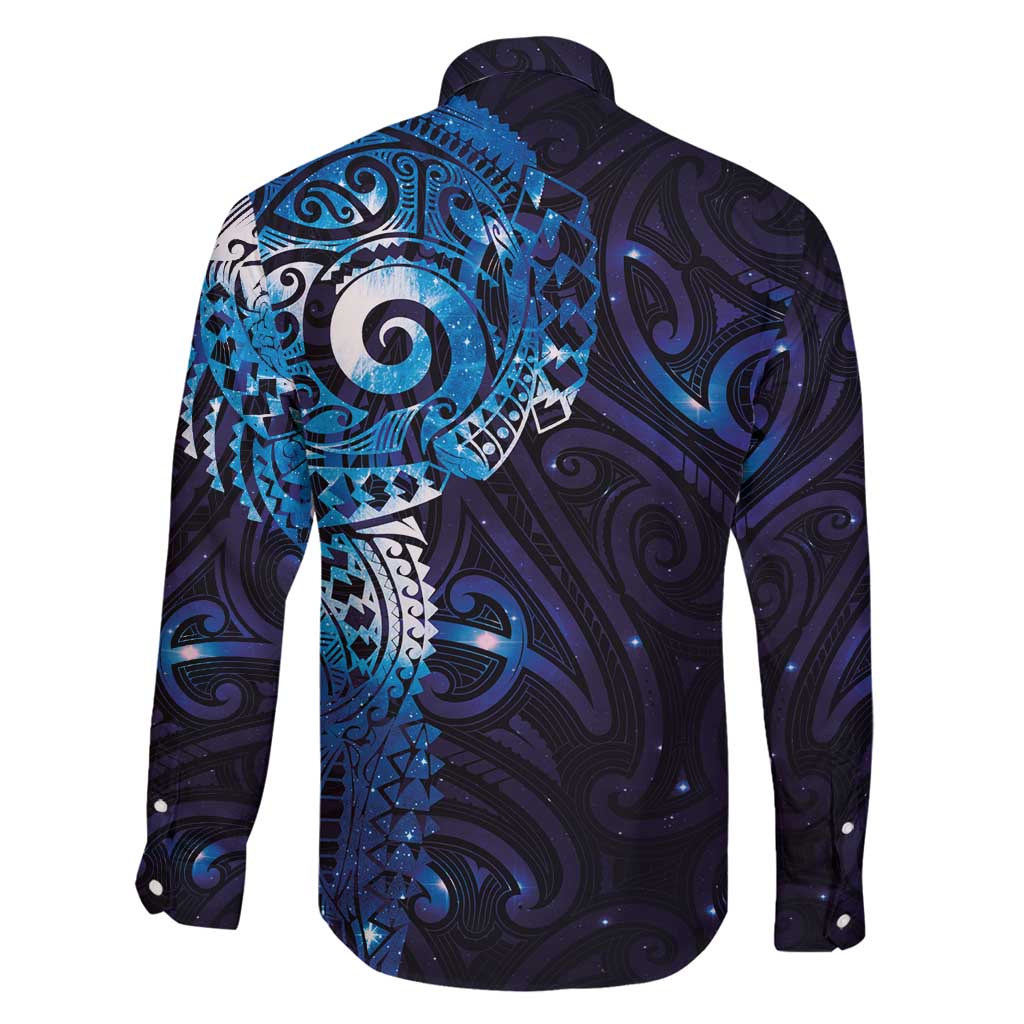 Matariki New Zealand Maori Koru Art Tattoo Family Matching Off Shoulder Maxi Dress and Hawaiian Shirt New Year Galaxy Blue Sky Style LT03 - Polynesian Pride
