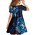 Matariki New Zealand Maori Koru Art Tattoo Family Matching Off Shoulder Short Dress and Hawaiian Shirt New Year Galaxy Blue Sky Style