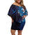 Matariki New Zealand Maori Koru Art Tattoo Family Matching Off Shoulder Short Dress and Hawaiian Shirt New Year Galaxy Blue Sky Style