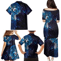 Matariki New Zealand Maori Koru Art Tattoo Family Matching Puletasi and Hawaiian Shirt New Year Galaxy Blue Sky Style LT03 - Polynesian Pride