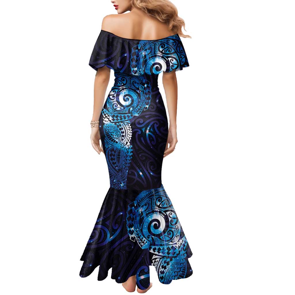 Matariki New Zealand Maori Koru Art Tattoo Mermaid Dress New Year Galaxy Blue Sky Style LT03 - Polynesian Pride