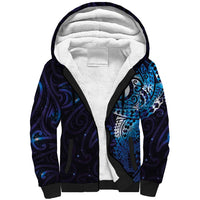 Matariki New Zealand Maori Koru Art Tattoo Sherpa Hoodie New Year Galaxy Blue Sky Style LT03 Unisex Blue - Polynesian Pride