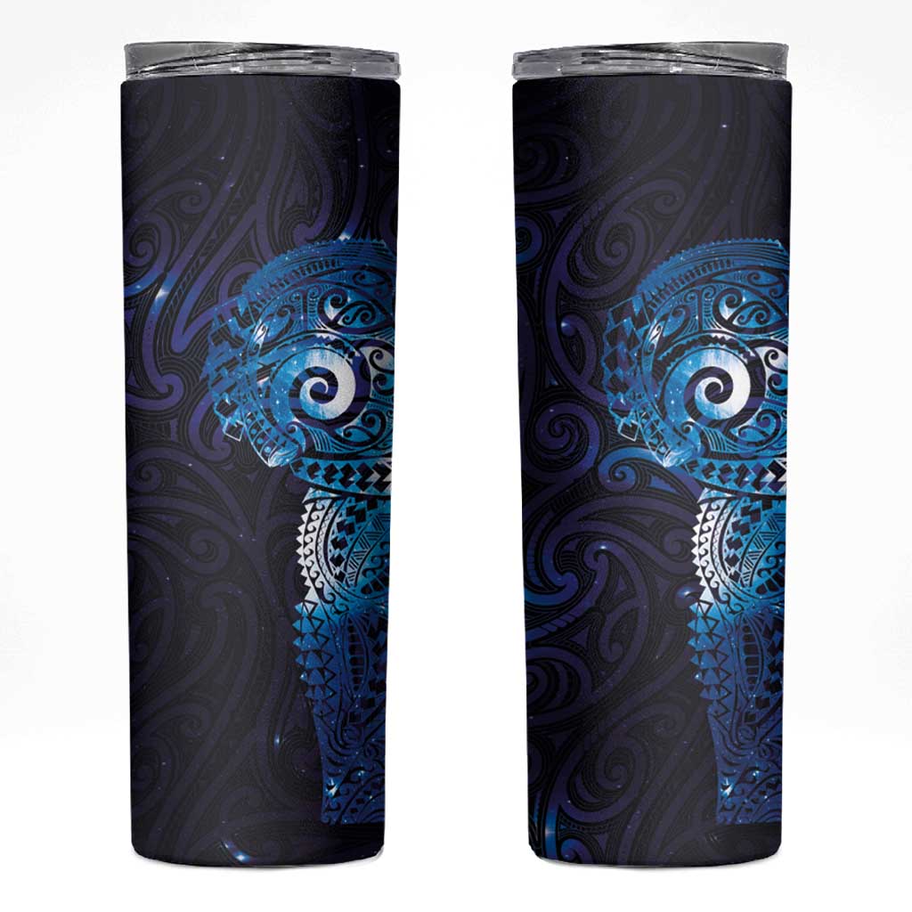 Matariki New Zealand Maori Koru Art Tattoo Skinny Tumbler New Year Galaxy Blue Sky Style LT03 Blue - Polynesian Pride