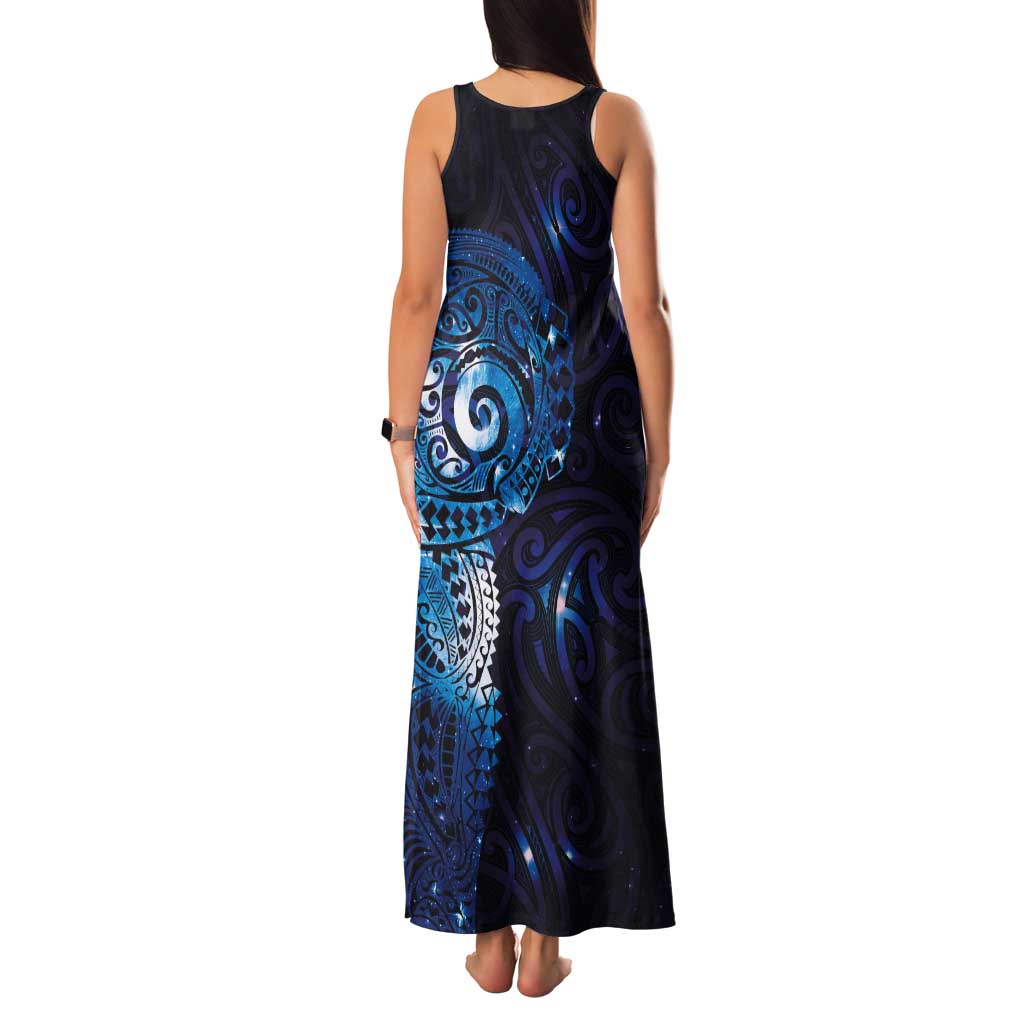 Matariki New Zealand Maori Koru Art Tattoo Tank Maxi Dress New Year Galaxy Blue Sky Style LT03 - Polynesian Pride