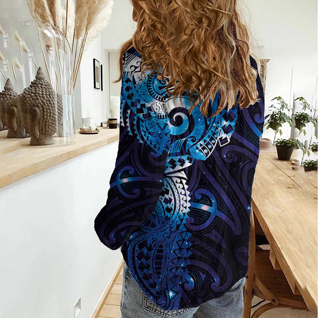 Matariki New Zealand Maori Koru Art Tattoo Women Casual Shirt New Year Galaxy Blue Sky Style LT03 - Polynesian Pride
