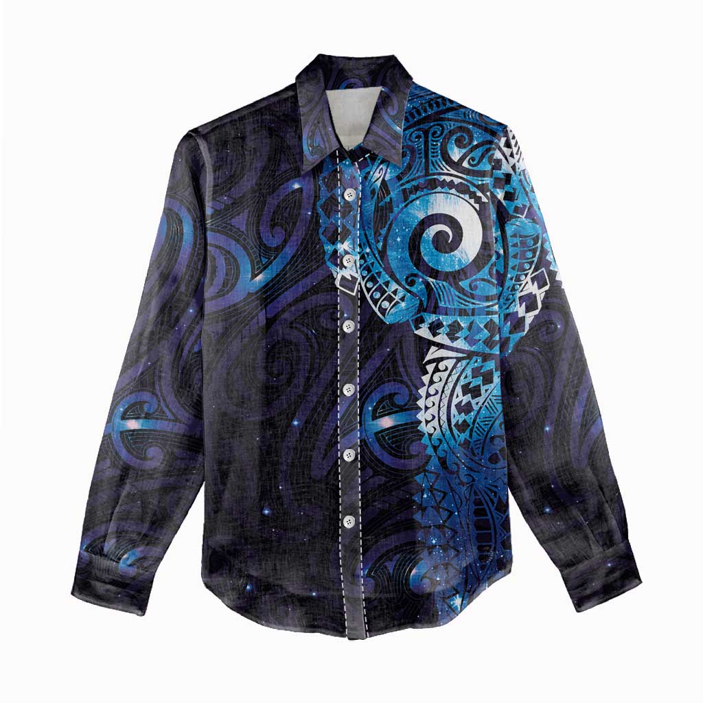 Matariki New Zealand Maori Koru Art Tattoo Women Casual Shirt New Year Galaxy Blue Sky Style LT03 - Polynesian Pride
