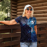 Matariki New Zealand Maori Koru Art Tattoo Women Polo Shirt New Year Galaxy Blue Sky Style LT03 - Polynesian Pride