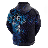 Matariki New Zealand Maori Koru Art Tattoo Zip Hoodie New Year Galaxy Blue Sky Style LT03 - Polynesian Pride