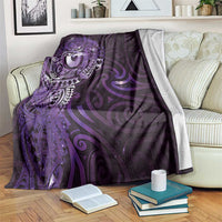 Matariki New Zealand Maori Koru Art Tattoo Blanket New Year Galaxy Purple Sky Style
