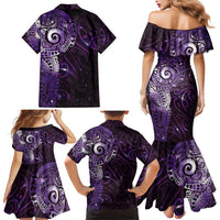 Matariki New Zealand Maori Koru Art Tattoo Family Matching Mermaid Dress and Hawaiian Shirt New Year Galaxy Purple Sky Style LT03 - Polynesian Pride