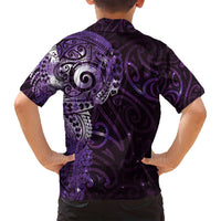 Matariki New Zealand Maori Koru Art Tattoo Family Matching Summer Maxi Dress and Hawaiian Shirt New Year Galaxy Purple Sky Style LT03 - Polynesian Pride