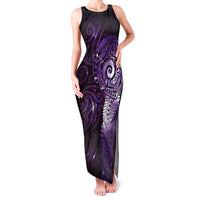 Matariki New Zealand Maori Koru Art Tattoo Family Matching Tank Maxi Dress and Hawaiian Shirt New Year Galaxy Purple Sky Style LT03 Mom's Dress Purple - Polynesian Pride