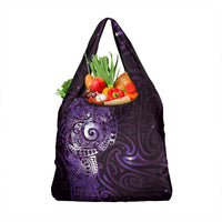 Matariki New Zealand Maori Koru Art Tattoo Grocery Bag New Year Galaxy Purple Sky Style LT03 1-pack One Size Purple - Polynesian Pride