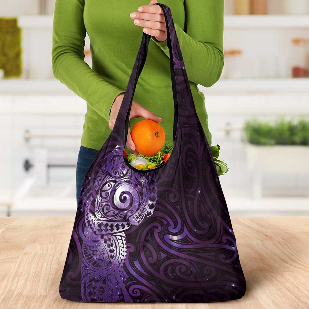 Matariki New Zealand Maori Koru Art Tattoo Grocery Bag New Year Galaxy Purple Sky Style LT03 - Polynesian Pride