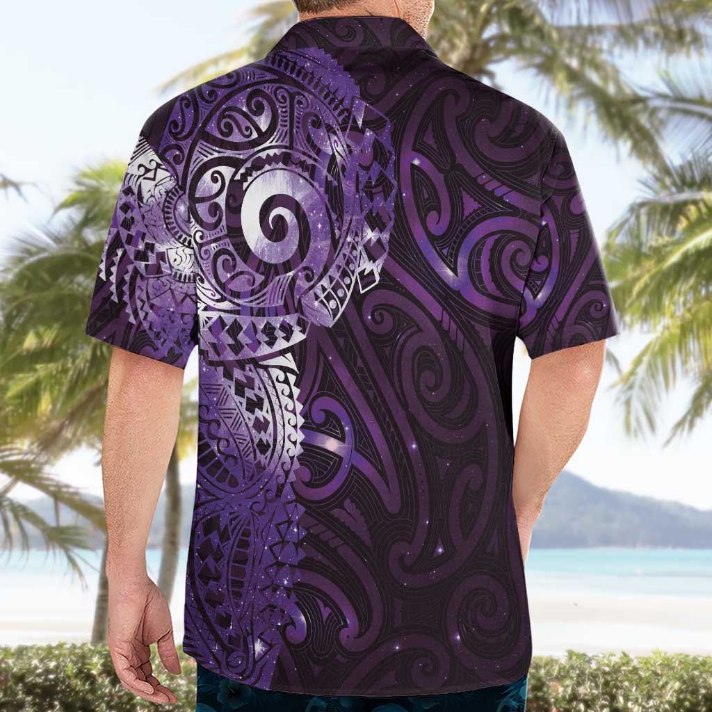 Matariki New Zealand Maori Koru Art Tattoo Hawaiian Shirt New Year Galaxy Purple Sky Style LT03 - Polynesian Pride