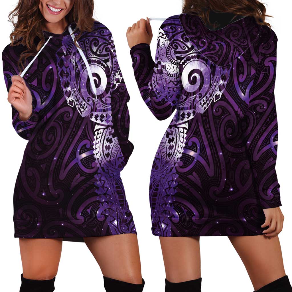 Matariki New Zealand Maori Koru Art Tattoo Hoodie Dress New Year Galaxy Purple Sky Style LT03 - Polynesian Pride