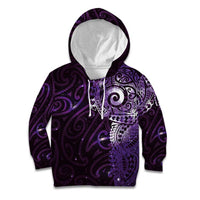 Matariki New Zealand Maori Koru Art Tattoo Kid Hoodie New Year Galaxy Purple Sky Style LT03 Hoodie Purple - Polynesian Pride