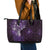 Matariki New Zealand Maori Koru Art Tattoo Leather Tote Bag New Year Galaxy Purple Sky Style