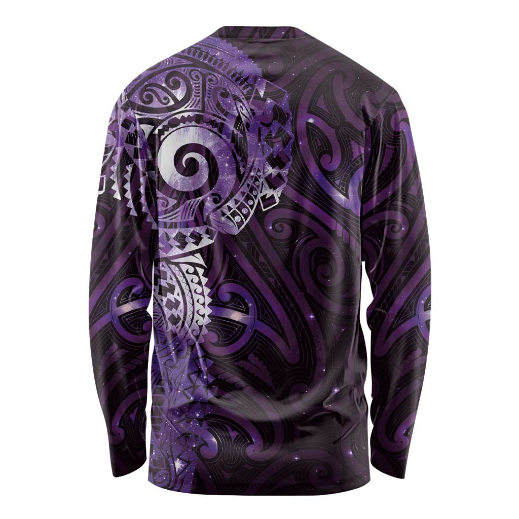 Matariki New Zealand Maori Koru Art Tattoo Long Sleeve Shirt New Year Galaxy Purple Sky Style LT03 - Polynesian Pride