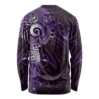 Matariki New Zealand Maori Koru Art Tattoo Long Sleeve Shirt New Year Galaxy Purple Sky Style LT03 - Polynesian Pride
