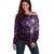 Matariki New Zealand Maori Koru Art Tattoo Off Shoulder Sweater New Year Galaxy Purple Sky Style
