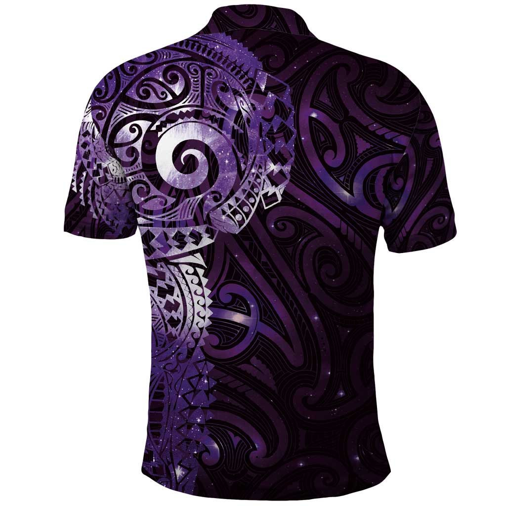 Matariki New Zealand Maori Koru Art Tattoo Polo Shirt New Year Galaxy Purple Sky Style LT03 - Polynesian Pride