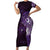 Matariki New Zealand Maori Koru Art Tattoo Short Sleeve Bodycon Dress New Year Galaxy Purple Sky Style