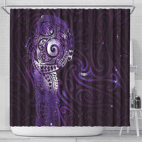 Matariki New Zealand Maori Koru Art Tattoo Shower Curtain New Year Galaxy Purple Sky Style LT03 - Polynesian Pride