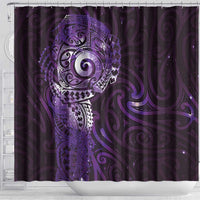 Matariki New Zealand Maori Koru Art Tattoo Shower Curtain New Year Galaxy Purple Sky Style LT03 - Polynesian Pride