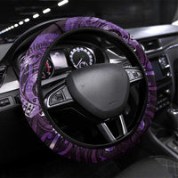 Matariki New Zealand Maori Koru Art Tattoo Steering Wheel Cover New Year Galaxy Purple Sky Style LT03 Universal Fit Purple - Polynesian Pride