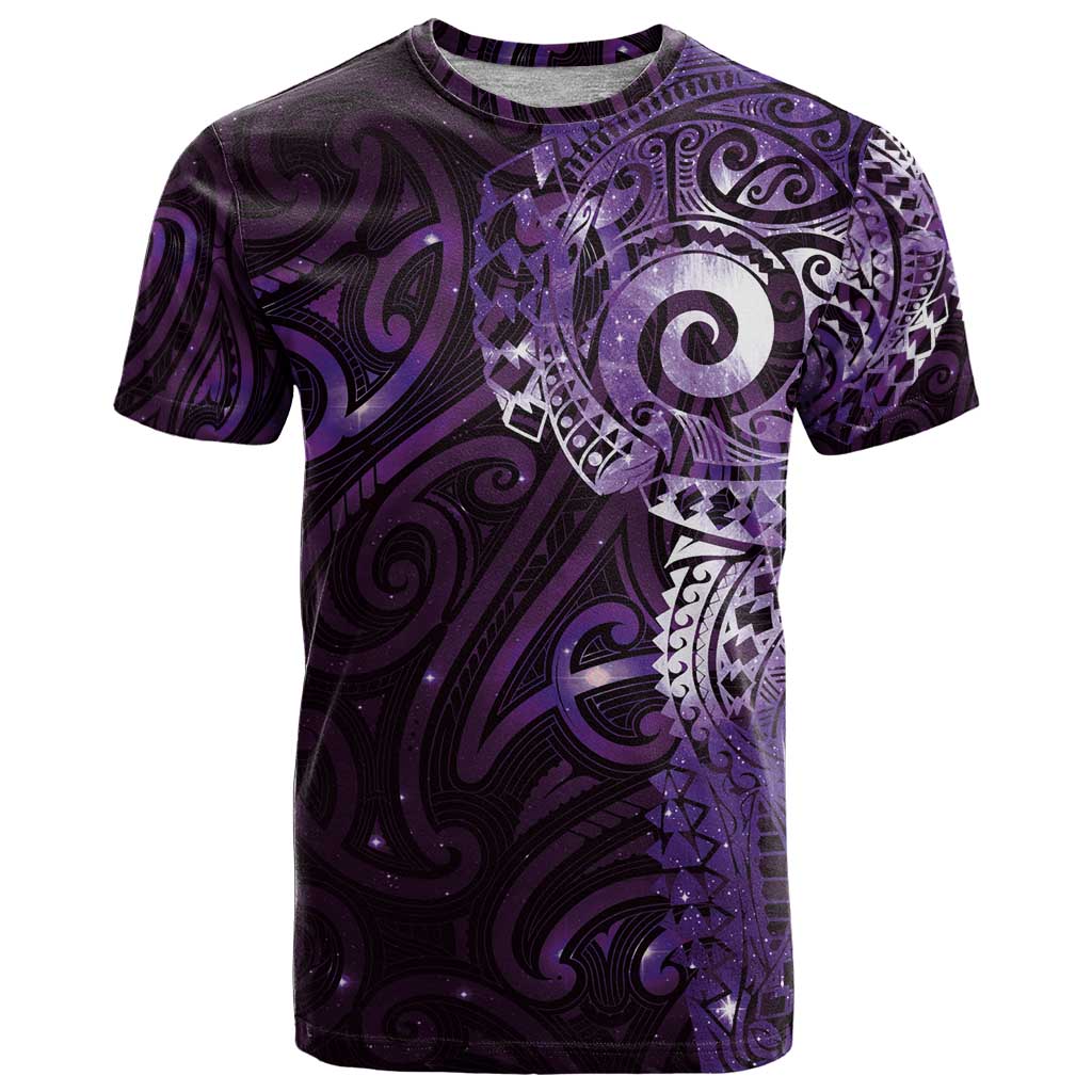 Matariki New Zealand Maori Koru Art Tattoo T Shirt New Year Galaxy Purple Sky Style LT03 Purple - Polynesian Pride