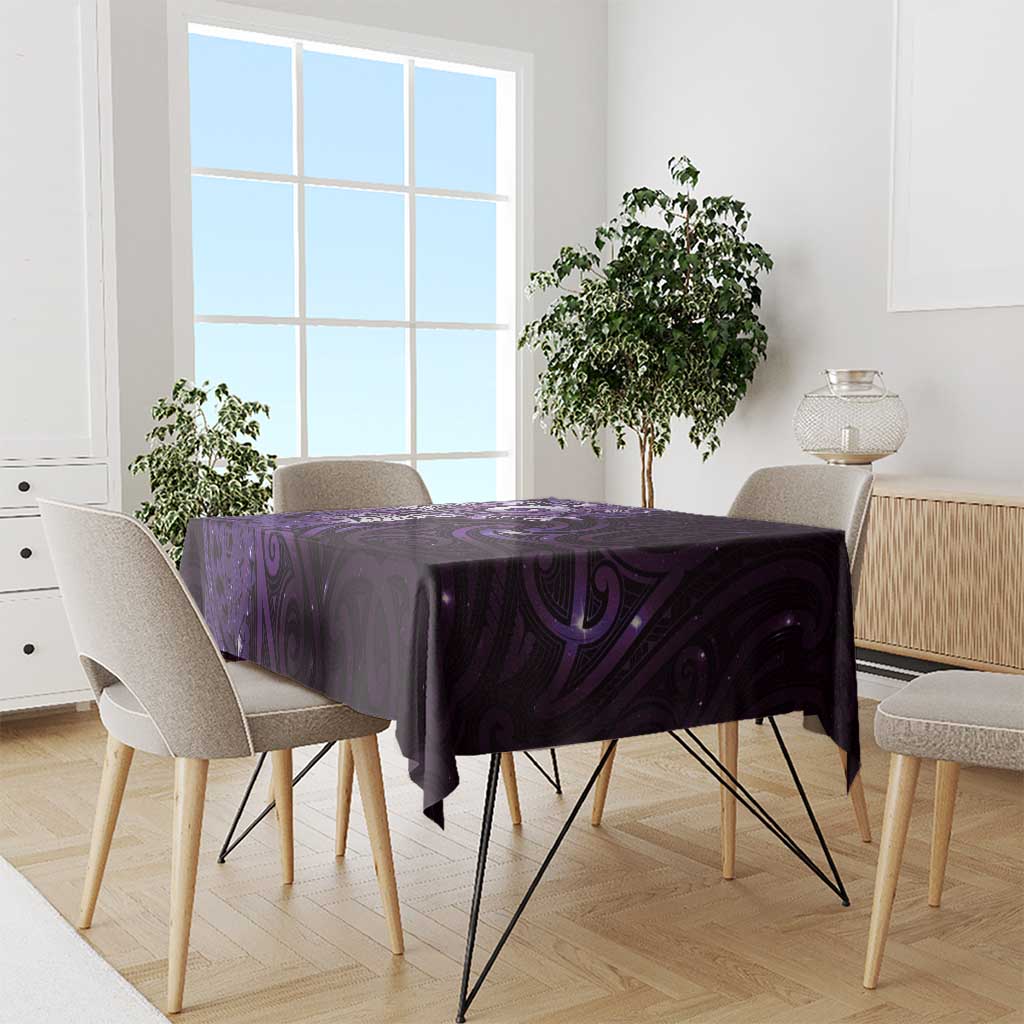 Matariki New Zealand Maori Koru Art Tattoo Tablecloth New Year Galaxy Purple Sky Style