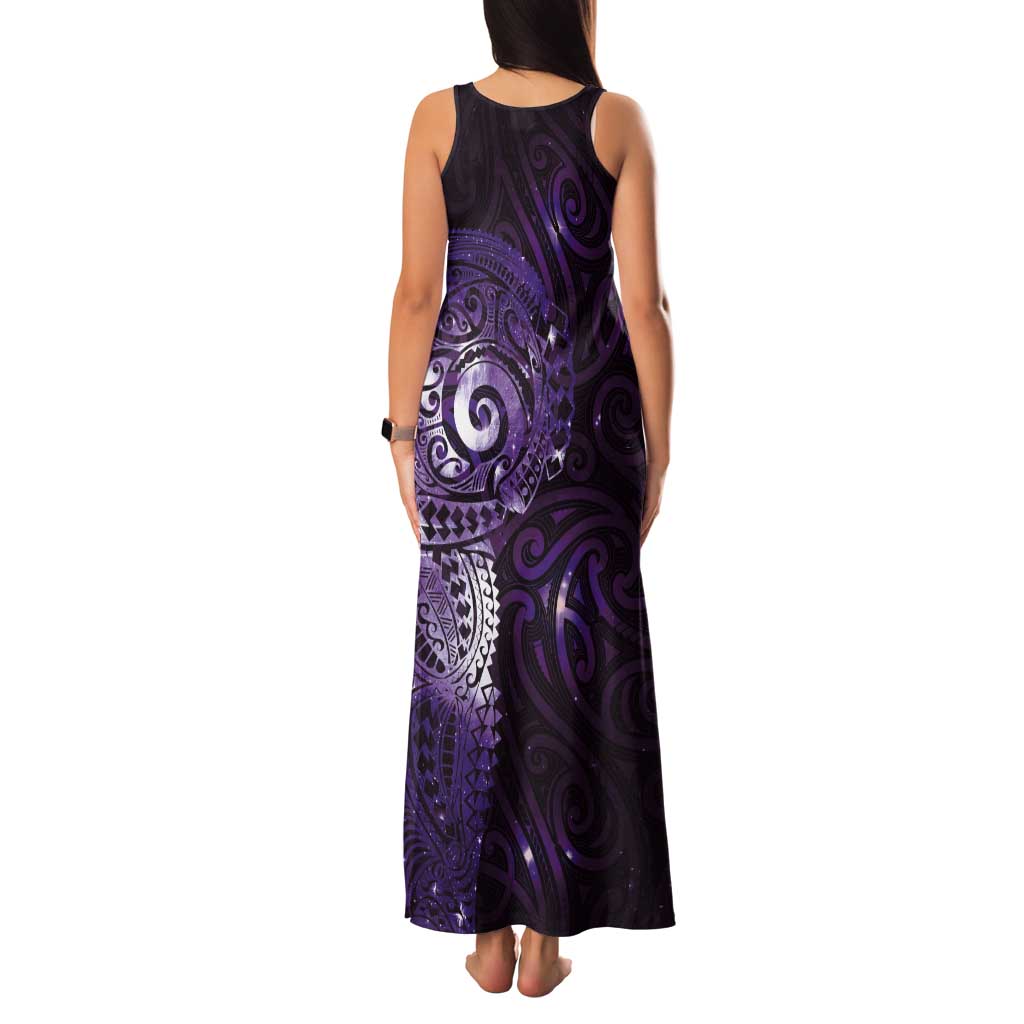 Matariki New Zealand Maori Koru Art Tattoo Tank Maxi Dress New Year Galaxy Purple Sky Style LT03 - Polynesian Pride