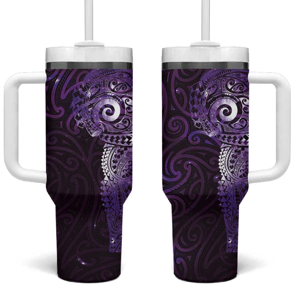 Matariki New Zealand Maori Koru Art Tattoo Tumbler With Handle New Year Galaxy Purple Sky Style LT03 One Size: 40 oz Purple - Polynesian Pride