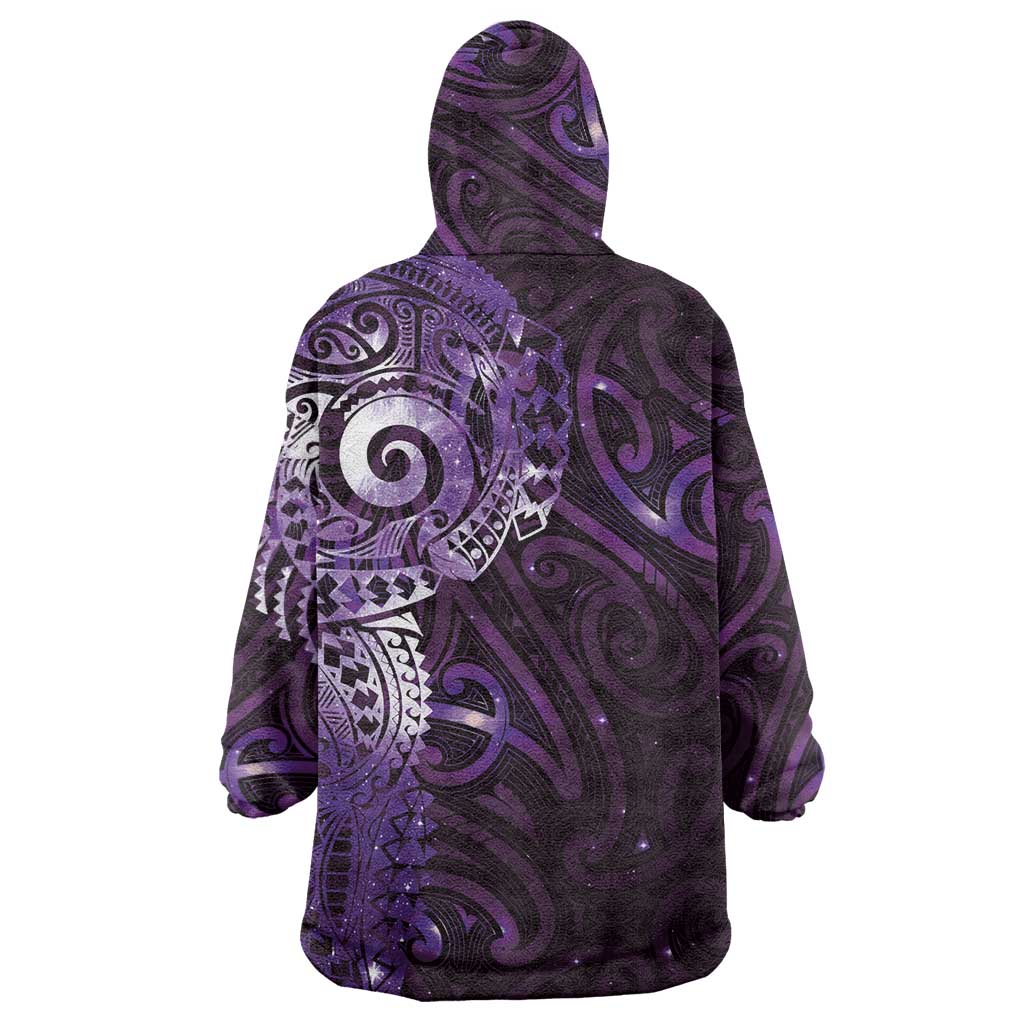 Matariki New Zealand Maori Koru Art Tattoo Wearable Blanket Hoodie New Year Galaxy Purple Sky Style LT03 - Polynesian Pride
